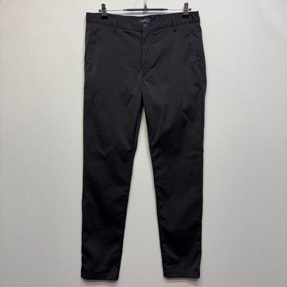 Theory Men Chino Performance Pants Size 33x32 Black Nylon Blend C089 -12